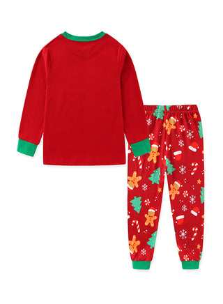 Unisex Red Gingerbread Tree Glow Christmas Pajamas