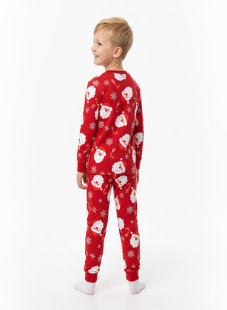 Santa Face Glow Pajama Set for Kids