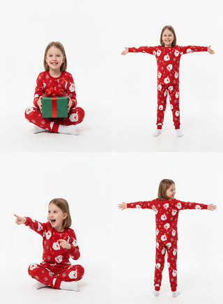 Santa Face Glow Pajama Set for Kids