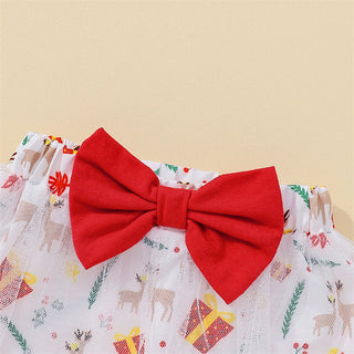 Spread Joy with our Merry Christmas Printed Top, Skirt, and Headband Set