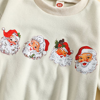 Merry Christmas Santa Face Printed Romper for Infants