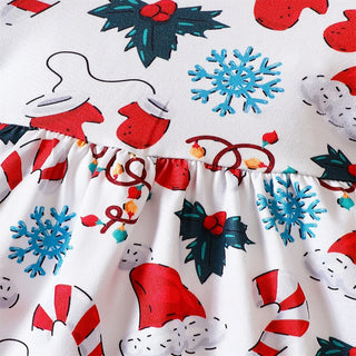 Festive Frenzy All-Over Printed Dress for Christmas Celebration