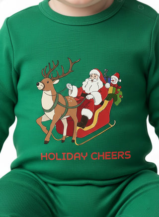 Holiday Cheers Santa Sleigh Unisex Christmas Romper