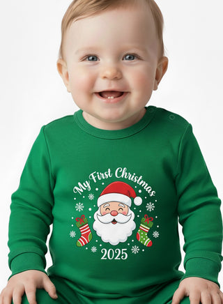 My First Christmas 2025 Santa Baby Romper