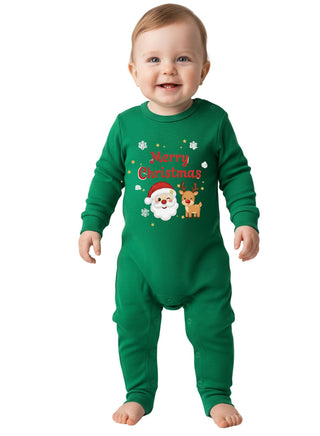 Merry Christmas Santa and Reindeer Baby Romper
