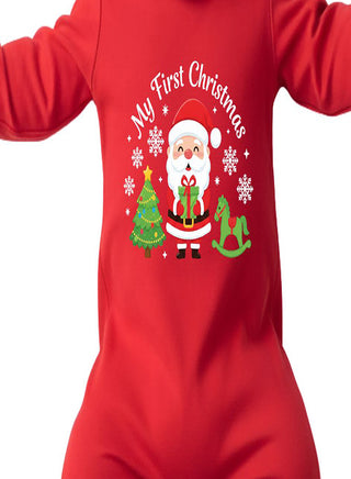 My First Christmas Santa Tree Red Romper