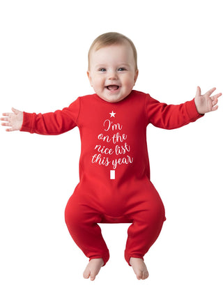 I’m On The Nice List Red Christmas Romper
