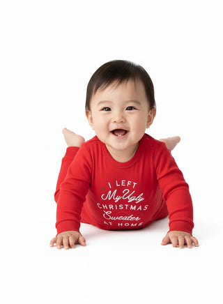 I Left My Ugly Christmas Sweater Romper For Babies