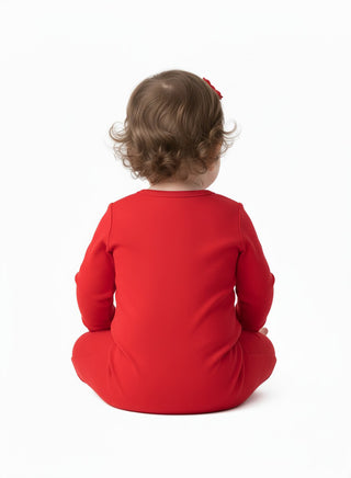 Santa’s Favorite Elf Red Christmas Baby Romper