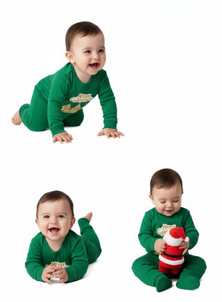 Merry Christmas Golden Tree Unisex Baby Romper