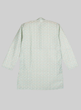 Boys Festive Mint Green Printed Kurta Set