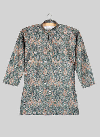 Boys Festive Geometric Printed Kurta Pajama Set