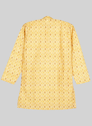 Boys Festive Yellow Printed Kurta Pajama Set