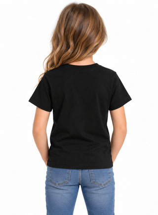 Kids Black Witch Way Candy Halloween Cotton T-Shirt