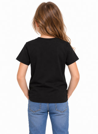 Kids Black Boo Ghost Halloween Cotton T-Shirt