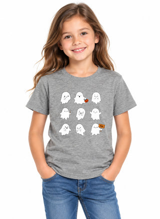 Kids Halloween t-shirt with halloween and ghost , front view