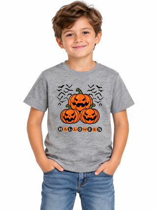Kids Halloween t-shirt with bats halloween, front view