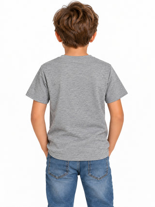 Kids Grey Pumpkin Bats Halloween Cotton T-Shirt