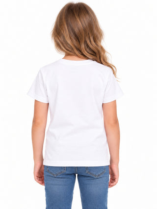 Kids White Pumpkin Bats Halloween Cotton T-Shirt