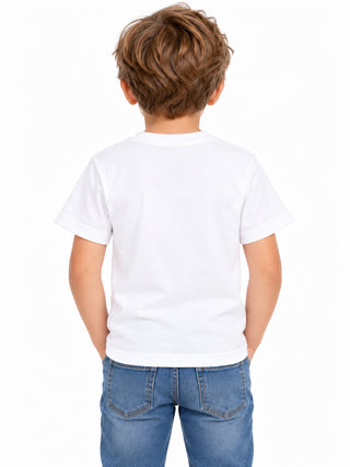 Kids White Hey Boo Halloween Cotton T-Shirt