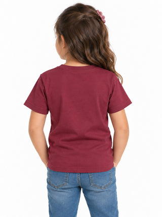 Kids Maroon Cute Ghosts Halloween Cotton T-Shirt