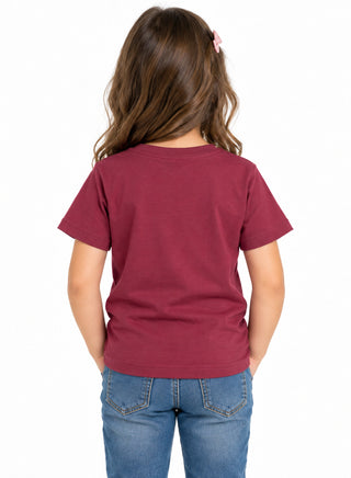 Kids Maroon Hey Boo Halloween Cotton T-Shirt
