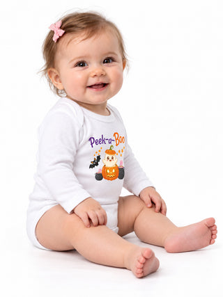 Peek A Boo Ghost Pumpkin Baby Romper