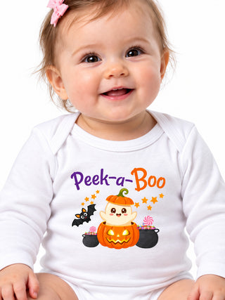 Peek A Boo Ghost Pumpkin Baby Romper