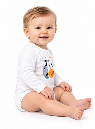 Cute Ghost And Pumpkin Baby Halloween Romper