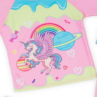 Three-piece Unicorn Print Swimwear Set for Girls