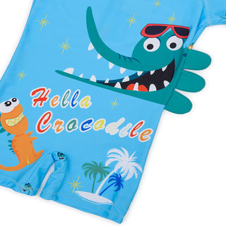 Crocodile Fun Swimwear Set with Cap for Boys