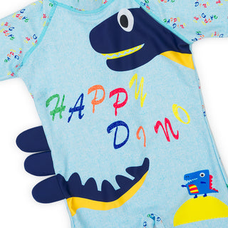 Happy Dino Swimwear Set with Cap for Boys