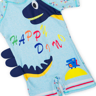 Happy Dino Swimwear Set with Cap for Boys