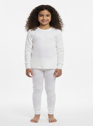 Cozy White Thermal Set for Boys and Girls