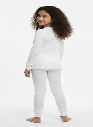 Cozy White Thermal Set for Boys and Girls