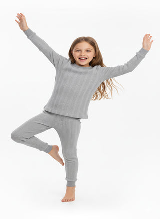 Soft Grey Thermal Set for Boys and Girls