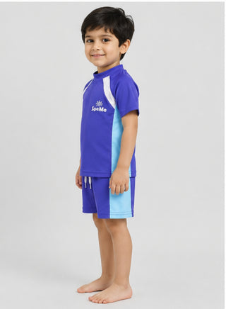 Boys Navy Blue Rash Guard Swim Set