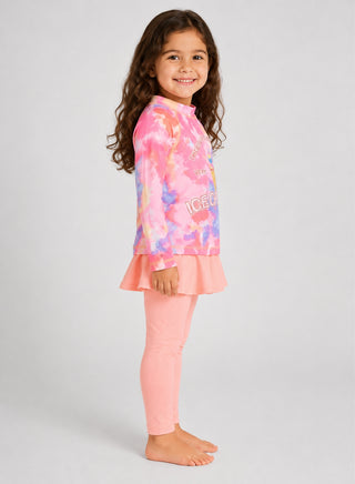 Girls Ice Cream Print Top Pant Skirt Swim 2 Piece Set