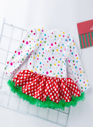 Ho Ho Ho Printed Christmas Tutu Dress for Little Baby Girls