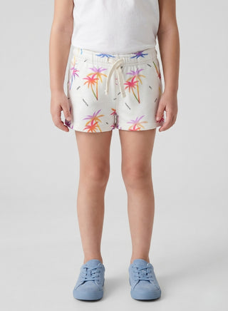 Shop girlsâ€™ love heart print cotton shorts with an elastic waist and adjustable drawstring. Soft, comfortable casual wear for kids aged 2–8 years.
