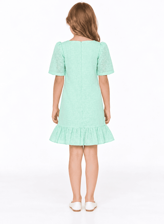 Elegant Green Dress with Floral Embroidery for Stylish Girls