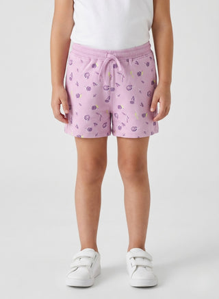 Shop girlsâ€™ love heart print cotton shorts with an elastic waist and adjustable drawstring. Soft, comfortable casual wear for kids aged 2–8 years.
