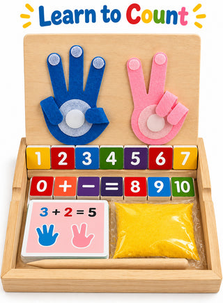 Wooden finger counting board with colorful number blocks