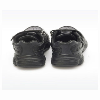 babyqlo School Shoes With Hook And Loop Closure - Black