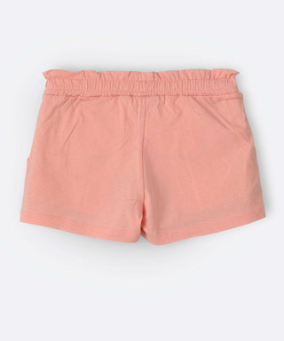 Babyqlo Plain cotton Shorts with elastic waist for little girls