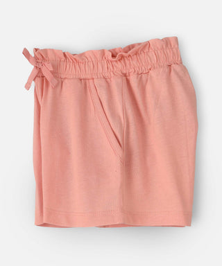 Babyqlo Plain cotton Shorts with elastic waist for little girls