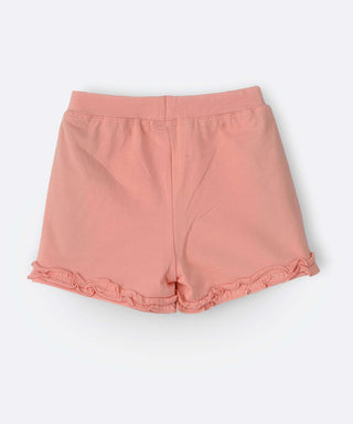 Babyqlo Plain cotton Shorts with bow and flower feature for little girls