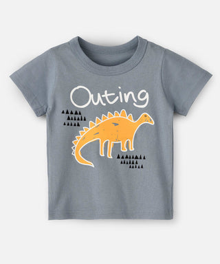 Babyqlo Little Dino doing outing cotton t-shirt for cool boys