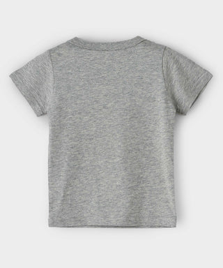 Babyqlo Little Dino printed grey cotton t-shirt for boys