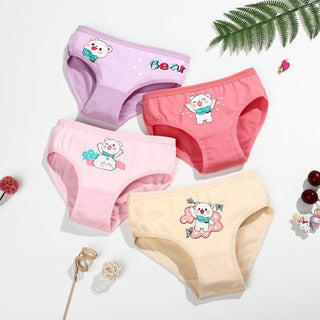 Babyqlo 4 Pack Bear Printed Cotton Underpants - Multicolor